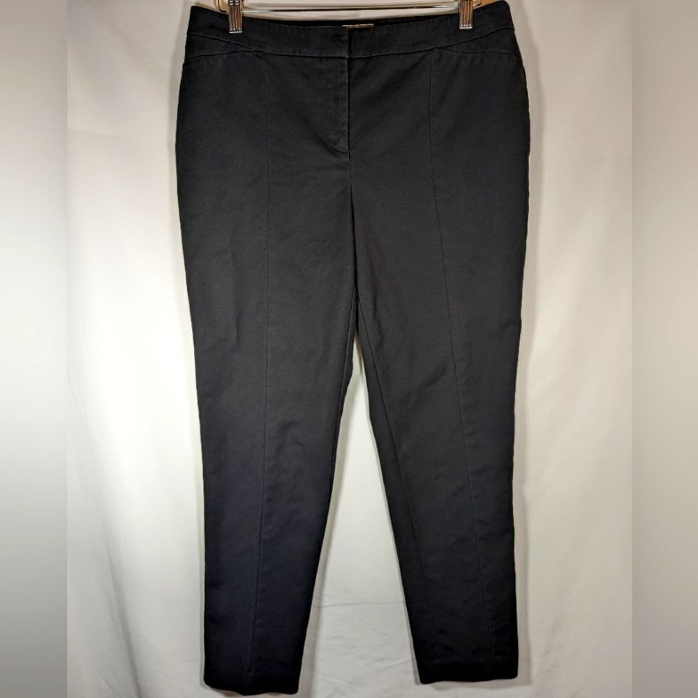 Chicos So Slimming Smooth Black Cotton Blend Ankle Pants Size 1.5 / 10M